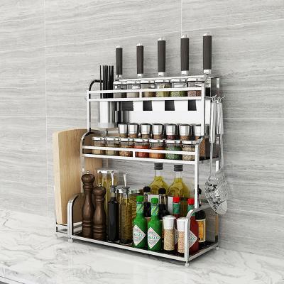 China Wholesale Steel Black Metal Color New Design Spice Rack Multifunctional Corner Rack Stocked For Home Kitchen for sale