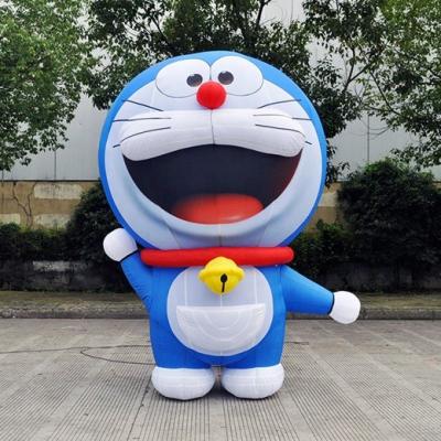 China High Quality Inflatable Japanese Cat Model Inflatable Animal Cartoon Model Advertising Robot Cat Robot Cloth Oxford Blue Cat For Decoration for sale