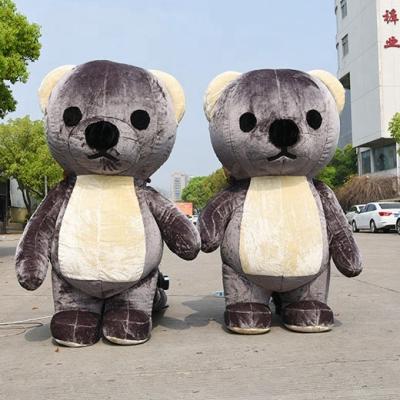 China Super Soft Crystal Fabric Customized Inflatable Plush Bear, Giant Inflatable Animals Support, Inflatable Cartoon Brown Bear Statue for sale