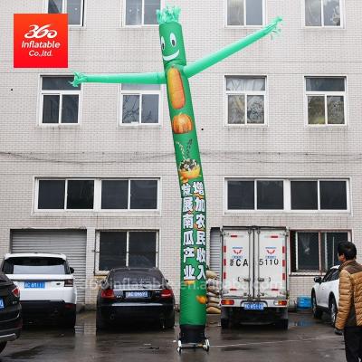 China 210T Oxford Cloth Custom Design Green Single Leg Inflatable Air Puppets Dancing Guys Sky Dancer With Printing Logo For Advertising for sale