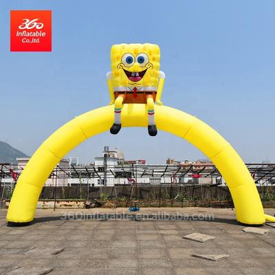 China Custom 210D/420D/600D Oxford Cloth Character Yellow Inflatable Sponge Arch Cartoon Arcade Movie Entrance Inflatable Advertising Arch Outdoor for sale