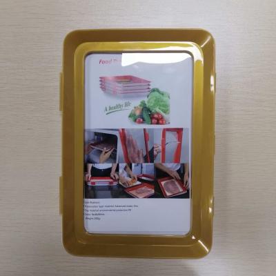 China Wholesale Viable Reusable Reusable Food Preservation Tray Vacuum Seal Tray Food Storage Container With Elastic Lid for sale