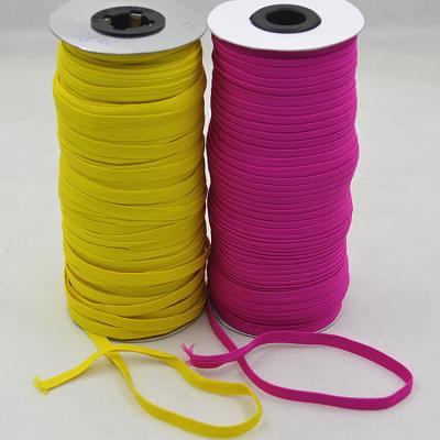 China Factory Wholesale 6mm Elastic Manufacturer Flat Elastic Heavy Stretch Cord 1/4 Inch Colorful Braided Elastic Band For Sewing for sale