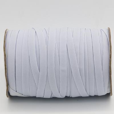 China White 3mm 4mm 5mm 6mm 7mm 8mm 9mm 10mm 12mm and Black 15mm Flat Running Knitted Bands Wholesale Polyester Rubber Band Elastic for sale