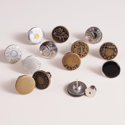 China Custom Dry Cleaning Factory Jeans Button Custom Metal Logo Button Gold Small Batch Copper Metal Brass for sale