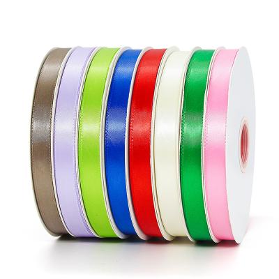 China Factory Stocked Large Solid Color 3-100MM Polyester Single Faced Polyester Ribbon Viable For Decoration for sale