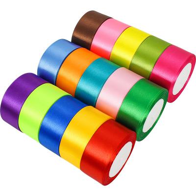 China Eco-friendly High Quality Colored 38mm Christmas Polyester Satin Ribbon for sale