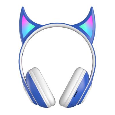 China Earphone RGB Cat Ear Headphone BT 5.0 Radio Earbuds Over Ear Cat LED Light Music Foldable Headset For Kids Girls Boys PC Laptop for sale