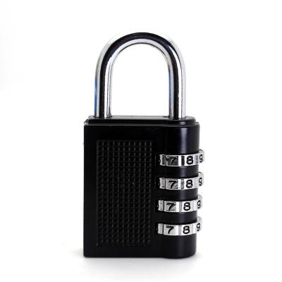 China 4 Digit Security Combination Padlock 40MM Black Zinc Alloy Adjustable Digital Safe Lock For Gym Cabinet Locker for sale