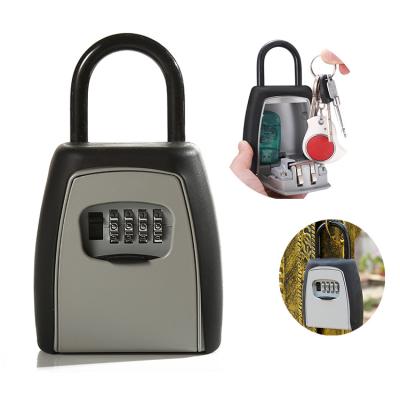 China Home Security for Keys Padlock Key Storage Lock Hot Selling Waterproof Box with Shack 4 Digit Combination Code for Key Safe Keeper Hidden Holder for sale