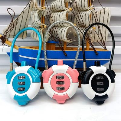 China Good Quality Zinc Alloy 3 Digit Combination Cable Lock For Promotion Travel Luggage Suitcase Handbag Bag Zipper Padlock for sale