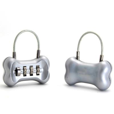 China ZINC ALLOY Bone Shape Customized Medical Promotional Digital Combination Lock 3 Number Padlock For Giveaways Promotion Business Gift for sale