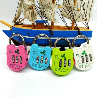 China Zinc Alloy Cute Stationery Mini 3 Digit Combination Lock Number Padlock Small For School Kids And Children Bag Diary Notebook Promotion for sale