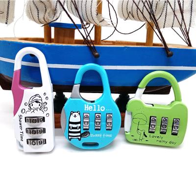 China Zinc Alloy Mini Lock 3 Cute Figure Zipper Cartoon Combination Padlock For Student Girl Children Play Diary Bag Luggage Promotion for sale