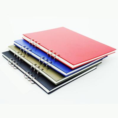 China Hardcover Grid Notebook Paper Cover Notebook 6 Ring Binder Loose Leaf Notebook for sale