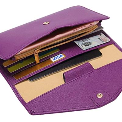 China Fashion PU Leather Passport Holder Travel Wallet Document Organizer Customized Passport Holder for sale