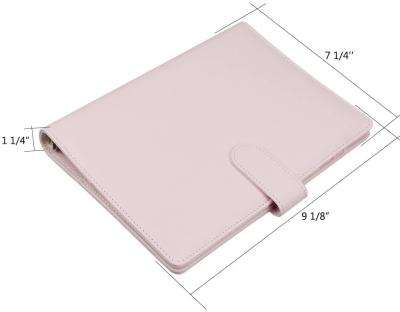 China Concise Style A5 PU Leather Notebook Binder, Refillable 6 Round Ring Binder Cover for A5 Filler Paper, Personal Macaron Notebook Planner Binder for sale