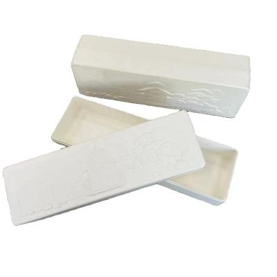 China Custom Eco-Friendly White Chocolate Eco-Friendly Gift Logo Paper Molded Pulp Rigid Box Packaging for sale