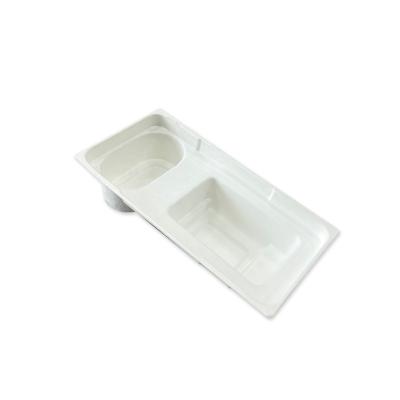 China Eco-friendly Wholesale Compostable Disposable Paper Packaging Wet Press Molded Pulp Bagasse Inner Tray for sale