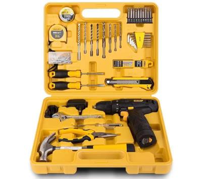 China 38 pieces of daily household maintenance lithium battery complete electric hand drill kit HB-062 for sale