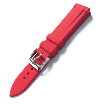 China Replacement Women Silicone Rubber Smart Watch Charm Strap 22mm Changeable Red Band 20mm for sale