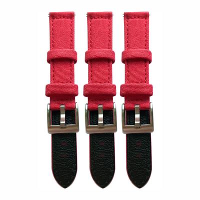 China Dual 22mm Canvas Leather Strap Material Watch Band Prices Competitive For Samsung Galaxy 4 for sale