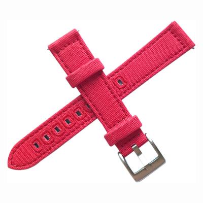 China Dual 20MM 22MM 24MM 26MM Quick Release Canvas Material Strap For Apple Watch Competitive Price Woman High Quality Style for sale