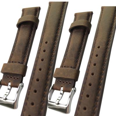 China Premium Square Tail Brown Men Leather Watch Straps For Apple Watch 38mm 40mm 42mm 44mm for sale