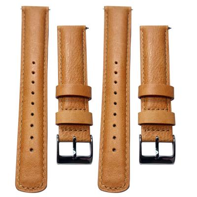 China Square Tail 22MM Orange Top Grain Genuine Leather Strap For Apple Smart Watch Band for sale