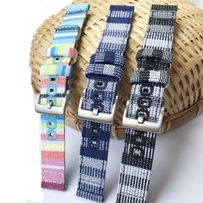 China Can be Economy Buckle or Luxury Custom Buckle 20mm Canvas Fabric Sports Lady Straps For Smart Watch 22mm Apple/For Gucci/Huawei Honor/Panerai/Samsung/Garmin for sale