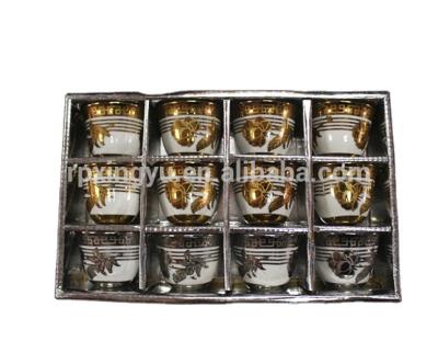 China Cheap viable wholesale arabic cawa cup, gold plated tea set, arabic tea cup set for sale