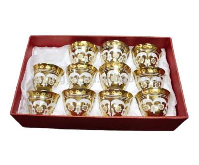 China Sustainable Reusable 80cc Coffee Cup Set, Gold Plated Tea Set for sale