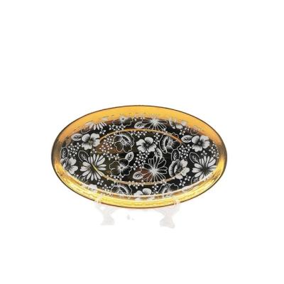 China 12pcs viable 10 inch gold plated oval dish in color box for sale