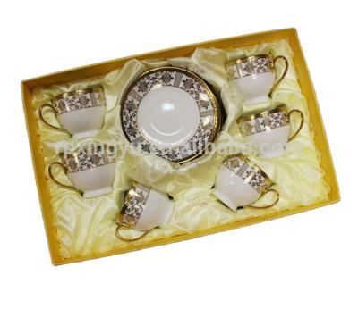 China Factory Price Viable Porcelain Turkish Tea Set, Gold Plated Tea Set for sale