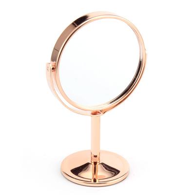 China Magnifying 3 Magnifying Rose Gold Metal Desktop Makeup Stand Makeup Cosmetic Mirror 4 5 6 7 8 Inch for sale