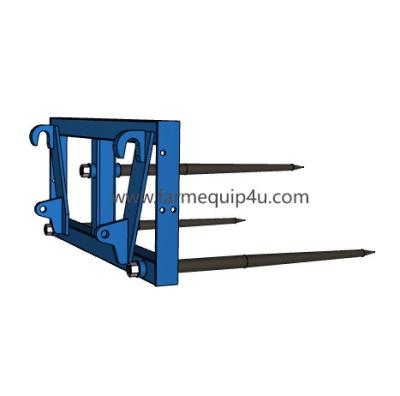 China Farm Machinery Euro Hitch 3 Prong Bale Spear , Tractor Implements Attachment for sale