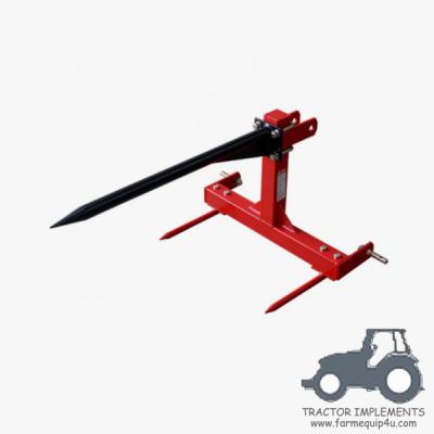 China BS500/BS1000 -3 Point Bale Spear Cat.1 , Farm Implements Hay Spear For Tractors; 3pt Implements For Bale Moving for sale