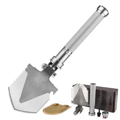 China High Carbon Steel Camping Silver Shovel Mini Excavator Survival Shovel Tool Engineer for sale