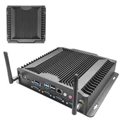 China Wang Brothers Fanless Industrial Computer Dual LAN Linux Desktop Quad Core J1900 i3 i5 Mini PC Industrial Project for sale