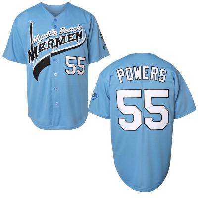 China OEM High Quality Antibacterial Summer Sports Baseball Uniform Set Number Custom Embroidered Blue Baseball Tank Tops For Men for sale