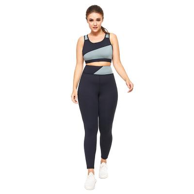 China Breathable 2022 Europe and the United States summer new border women's exercise fitness yoga stitching wear two sets for sale