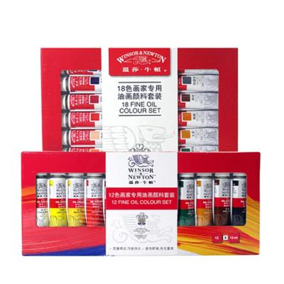 China Stable Quality Winsor and Newton 12/18/24 Colors Professional Aluminum Artist 12ml Tube Oil Color Paint Set for Art Supplies for sale