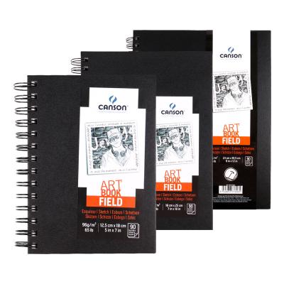 China Canson Sketch Drawing Book Black Cover Sketchbook Hard Pad 96g Sketch for Size 32K 16K 8K 90sheets/book for sale