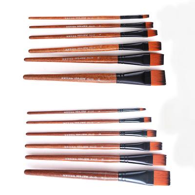 China Martol G1706A G1706B 6pcs/set Professional Artist Acrylic Wooden Nylon Oil Hair Handle Brush Set Martol G1706A G1706B Oil Watercolor Watercolor Gouache Paint Brush for sale