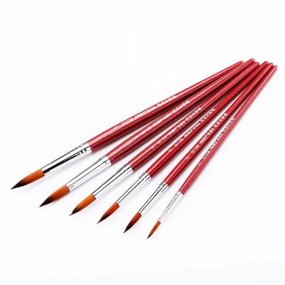 China Martol G1106 6/set Hair Round Point Tip Artist Acrylic Professional Nylon Paint Brush Watercolor Gouache Paint Brush For Acrylic Watercolor Gouache Painting for sale