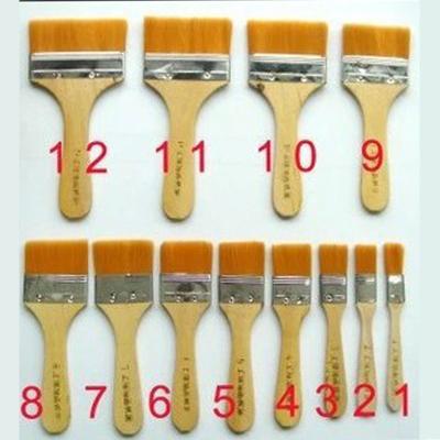 China Professional Artist Mikailan 12pcs Acrylic Wooden Nylon Oil Hair Handle Oil Painting Wall Paint Brush Set for sale