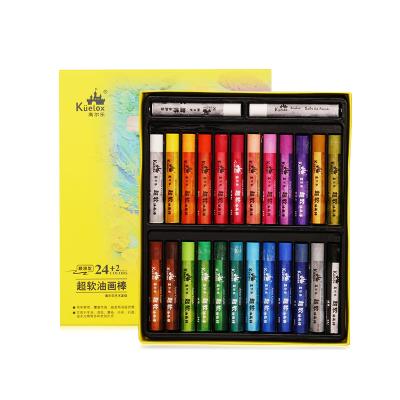 China Kuelox Bright Colors - 24/36/48 Premium Quality Super Soft Oil Pastel Pencil Colors Set with Vibrant Colors for Artist Grade for sale