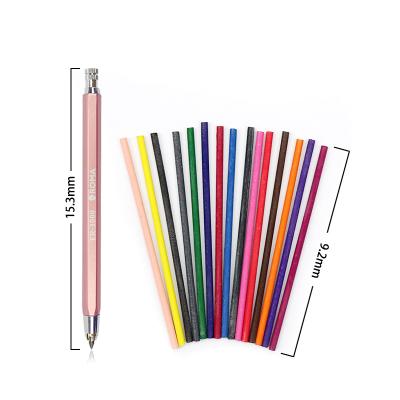 China Coloring DEDEDEPRAISE TR3000 3mm mechanical color pencil lead refill 15 colors for sale