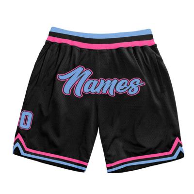 China Black Lightweight Custom Throwback Basketball Shorts - Blue - Pink Authentic Shorts for sale