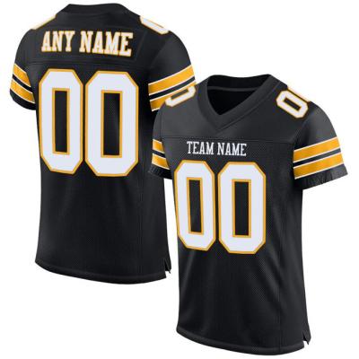 China White-Gold Black Custom Made Breathable Mesh Authentic Football Jersey for sale